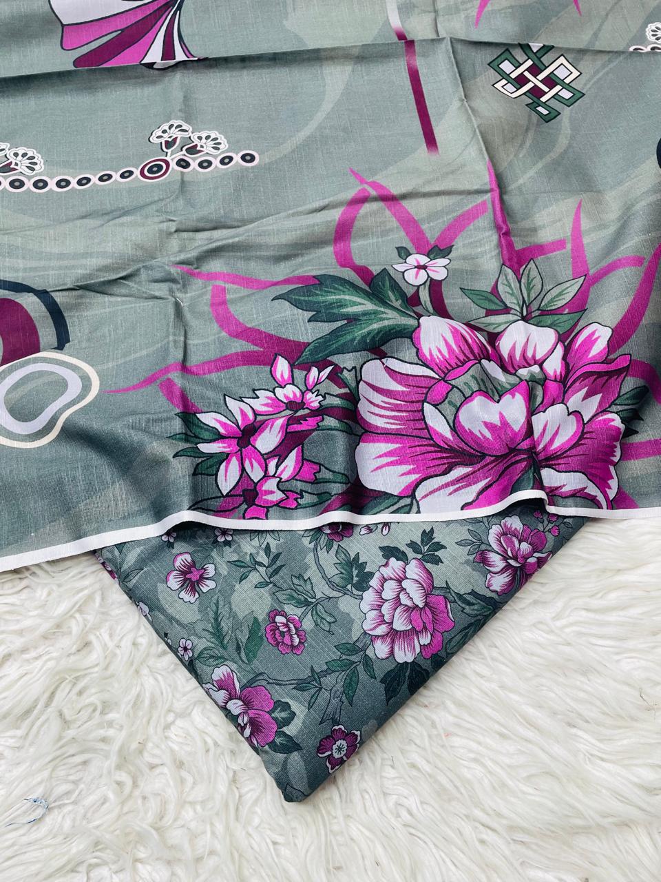 3 PC Slub Khaddar Allover Unstitched Suit Vol-0120