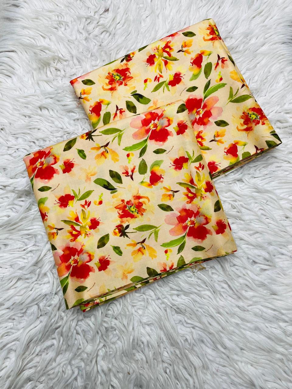 2Pc Linen Allover Unstitched Suit -0077