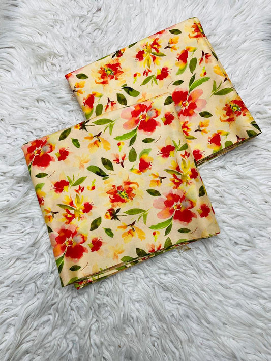 2Pc Linen Allover Unstitched Suit -0077