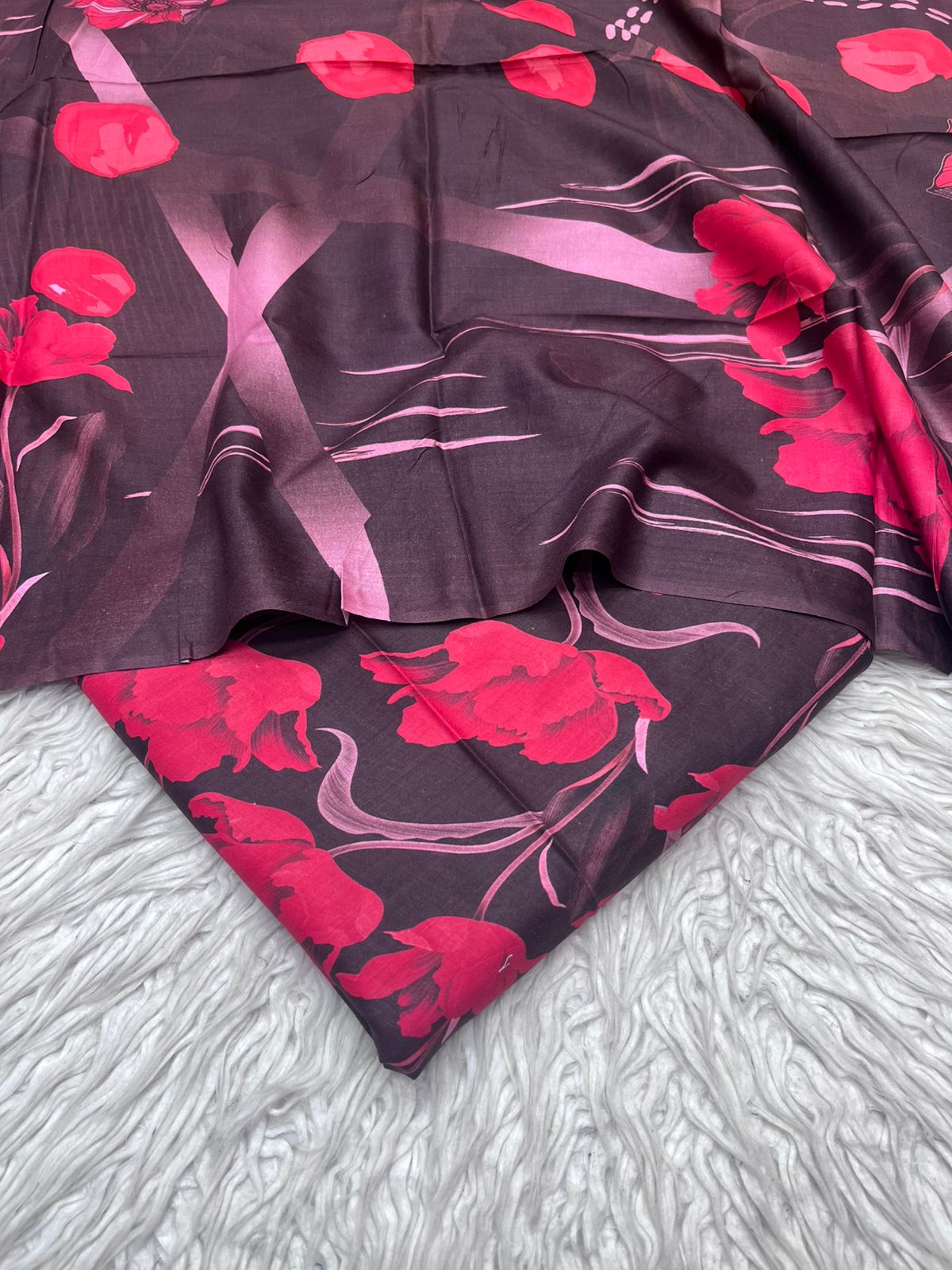 3Pc Viscose Printed Unstitced Suit Vol-376