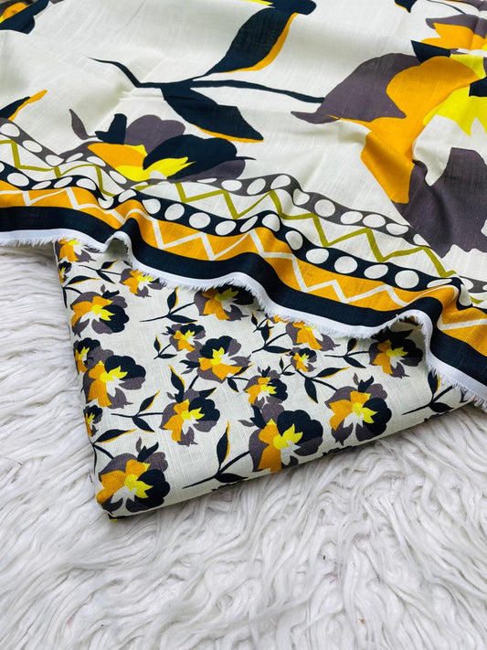 3 PC Slub Khaddar Allover Unstitched Suit Vol-0097