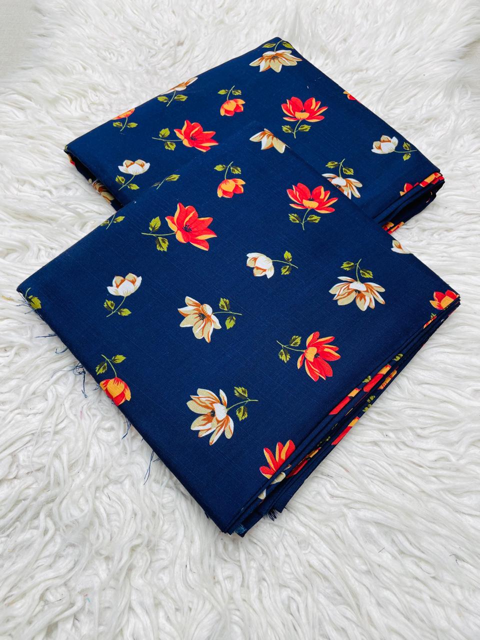 2Pc Viscose Slub Allover - Blue