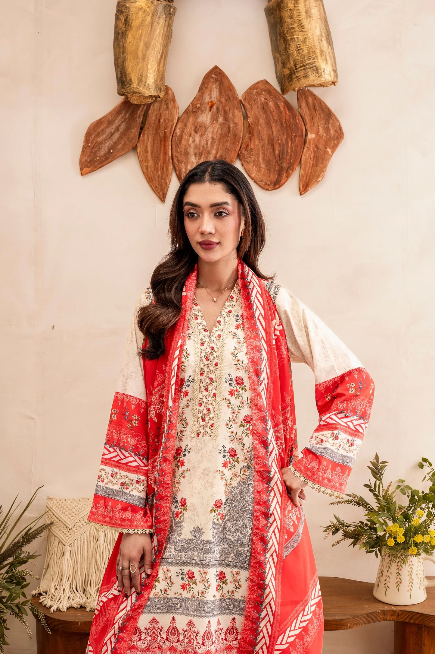 Firdous - Printed - Lawn - 3pc - D129
