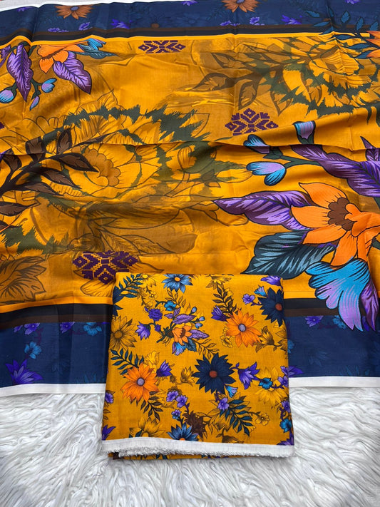 3Pc BanaDora Linen Allover Suit - 404