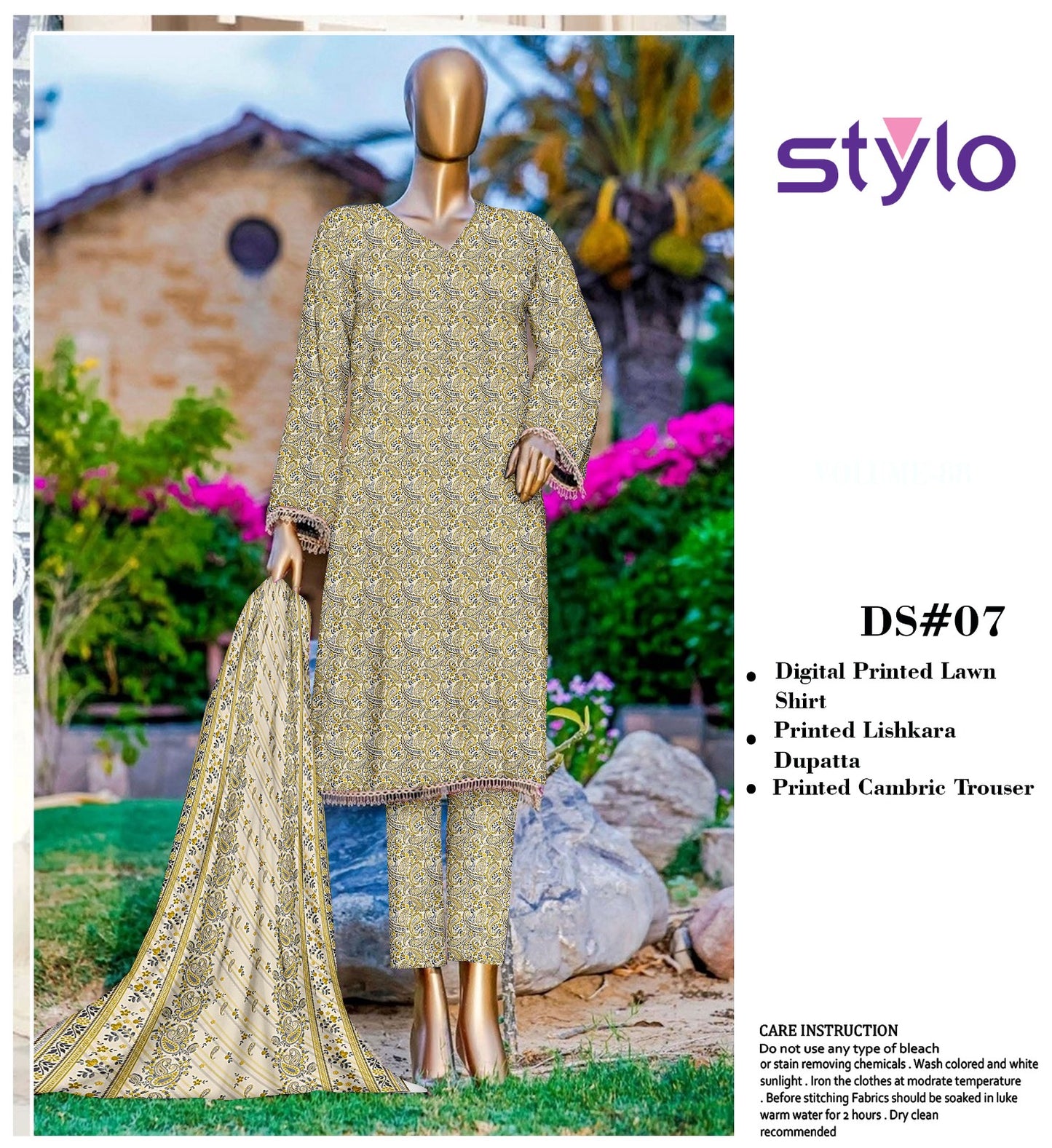 3Pc Stylo Lawn Allover Prints #37000