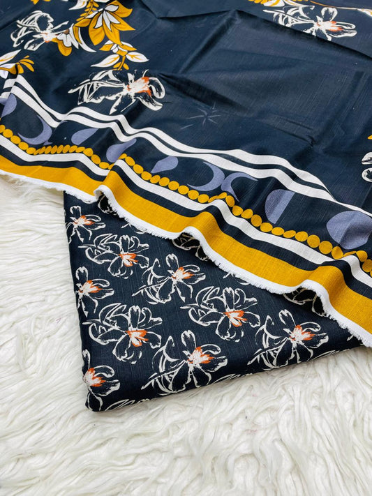 3 PC Slub Khaddar Allover Unstitched Suit Vol-0097