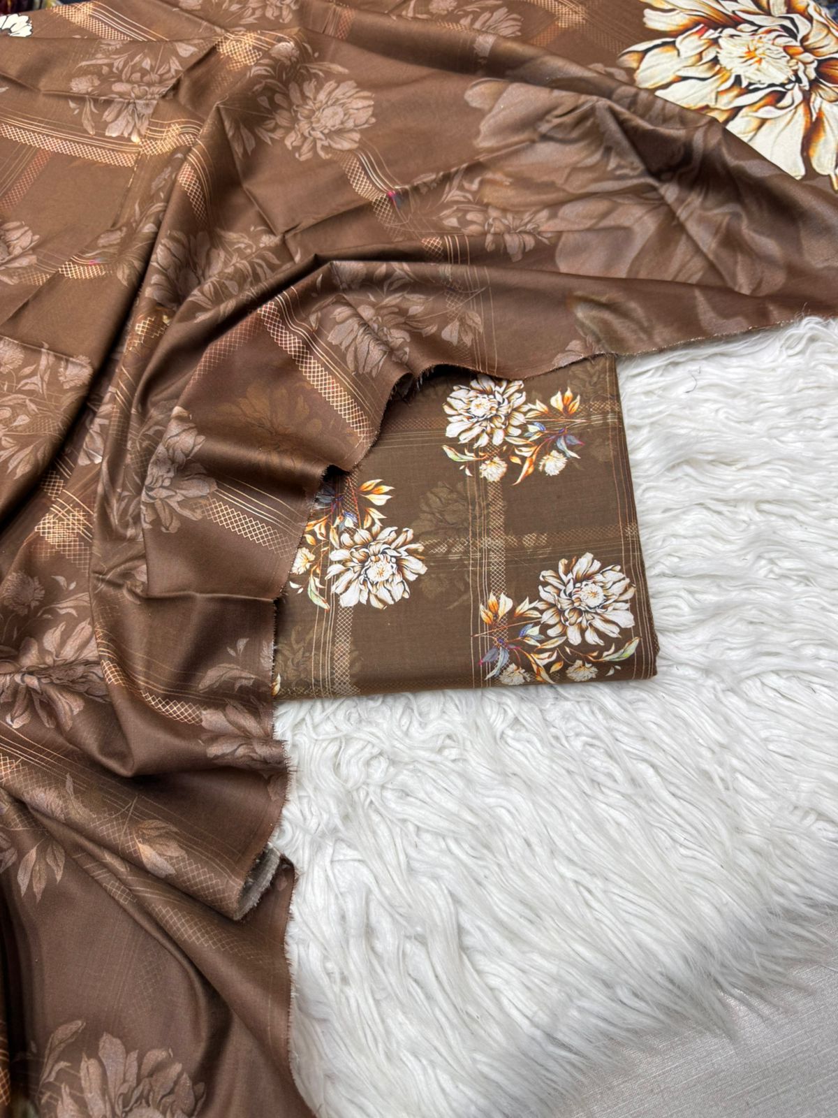 3Pc Linen Allover Suit VOL - 0066