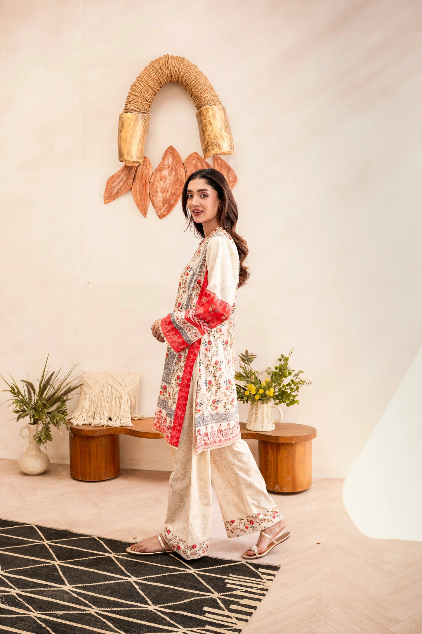 Firdous - Printed - Lawn - 3pc - D129