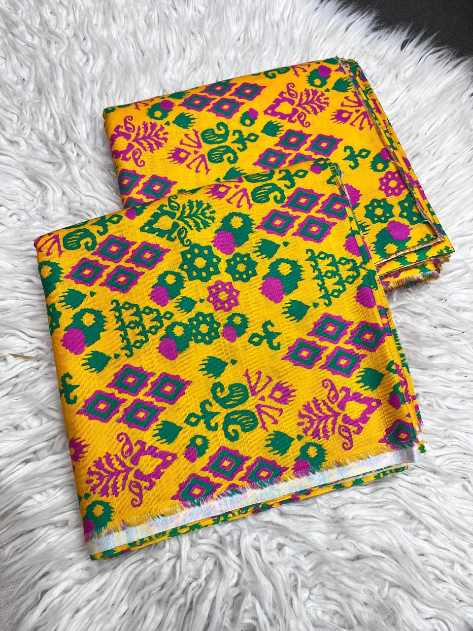 2Pc Slub Khaddar Allover Suit - 0076