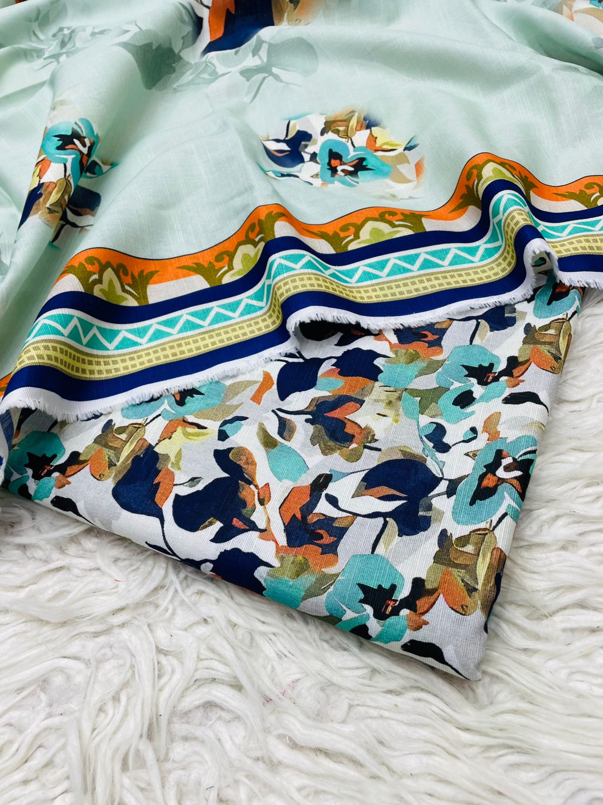 3Pc Slub Khaddar Unstitched Suit - 0098