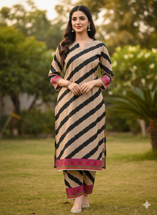 2 PC Cotton Allover Unstitched Suit Vol-1939