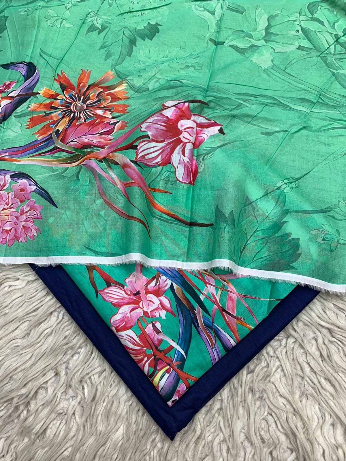 90x88 3Pc Premium Lawn Suit Vol-0020