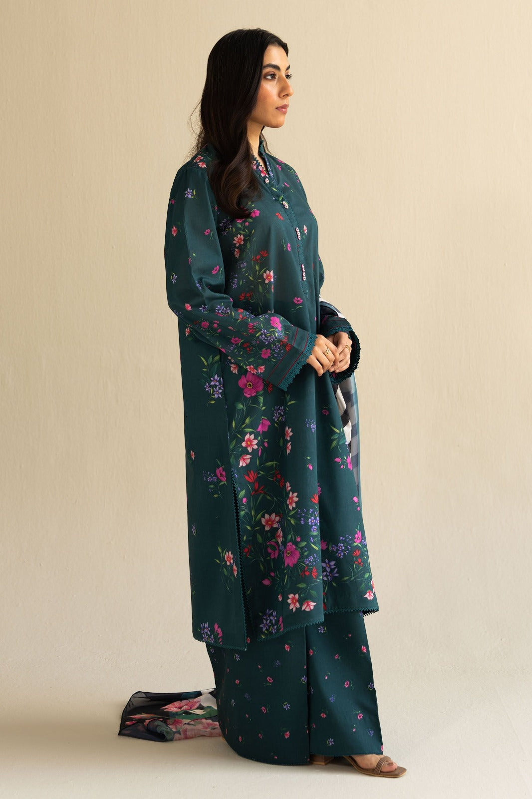 3Pc lawn unstitched - Enchantment D-1432