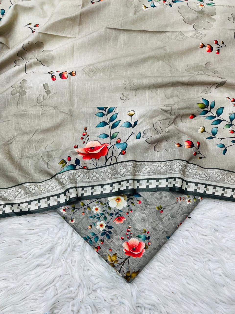 3 PC Slub Khaddar Allover Unstitched Suit Vol-0120