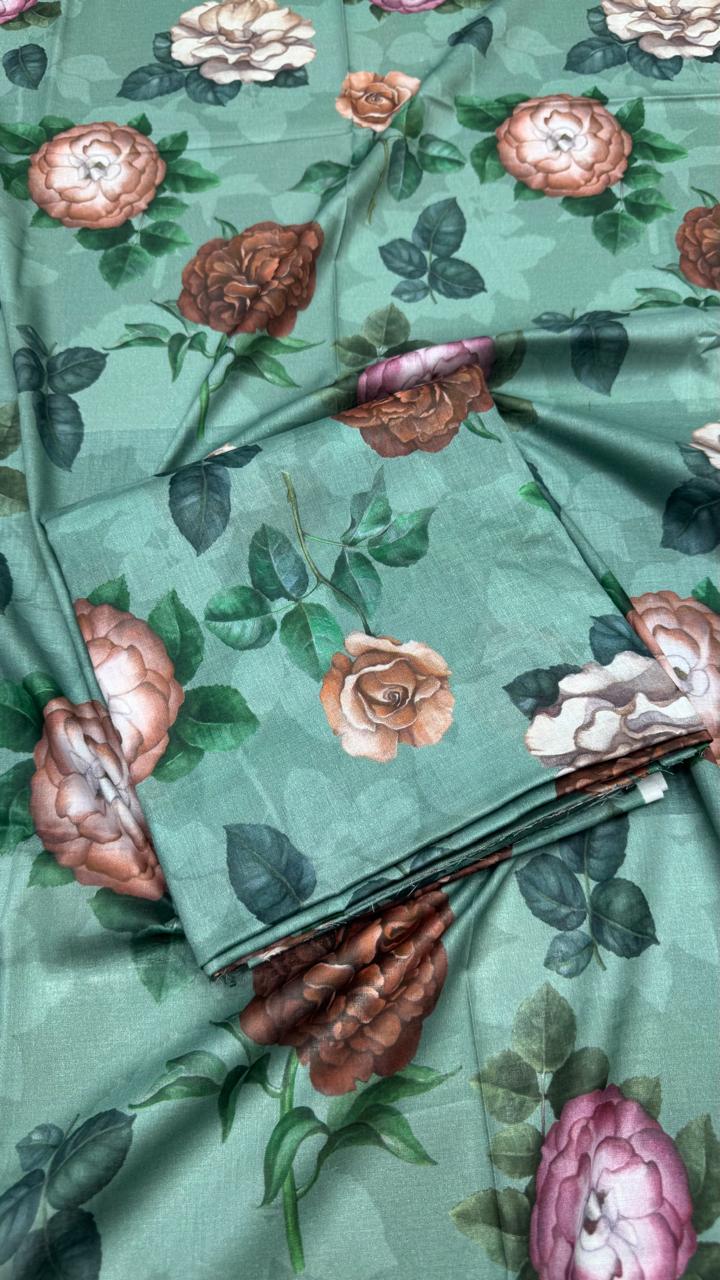 2Pc Lawn Allover Unstitched Suit #36148