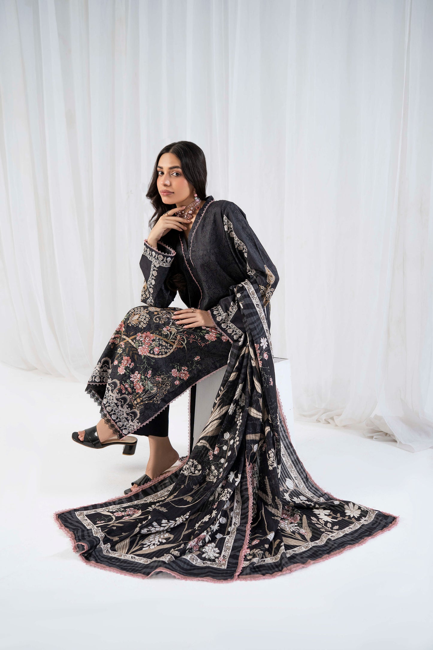 3PC Firdous Cambric Printed Unstitched Suit Vol-0095