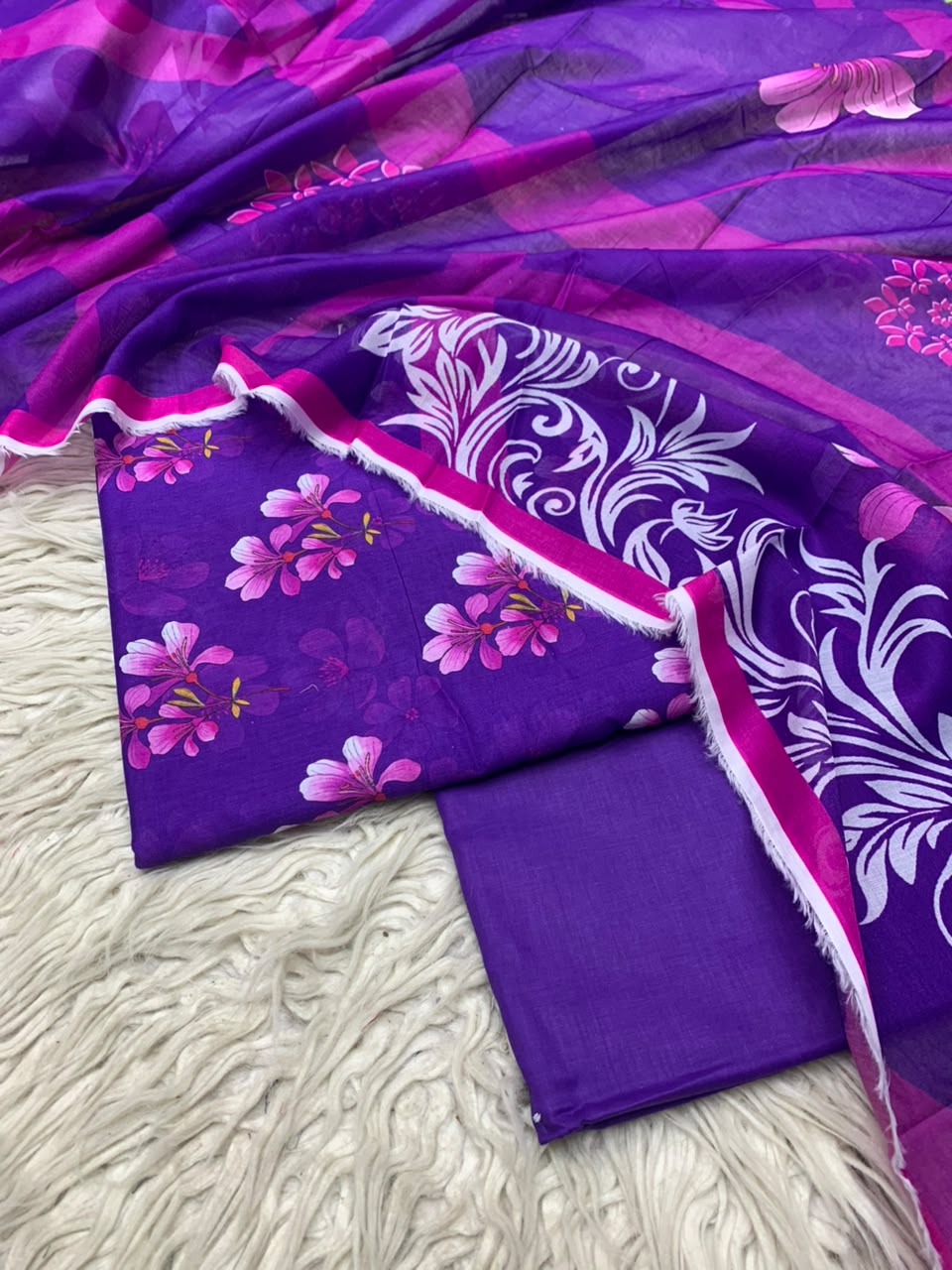 3Pc Lawn Digital Printed Unstitched Suit 15