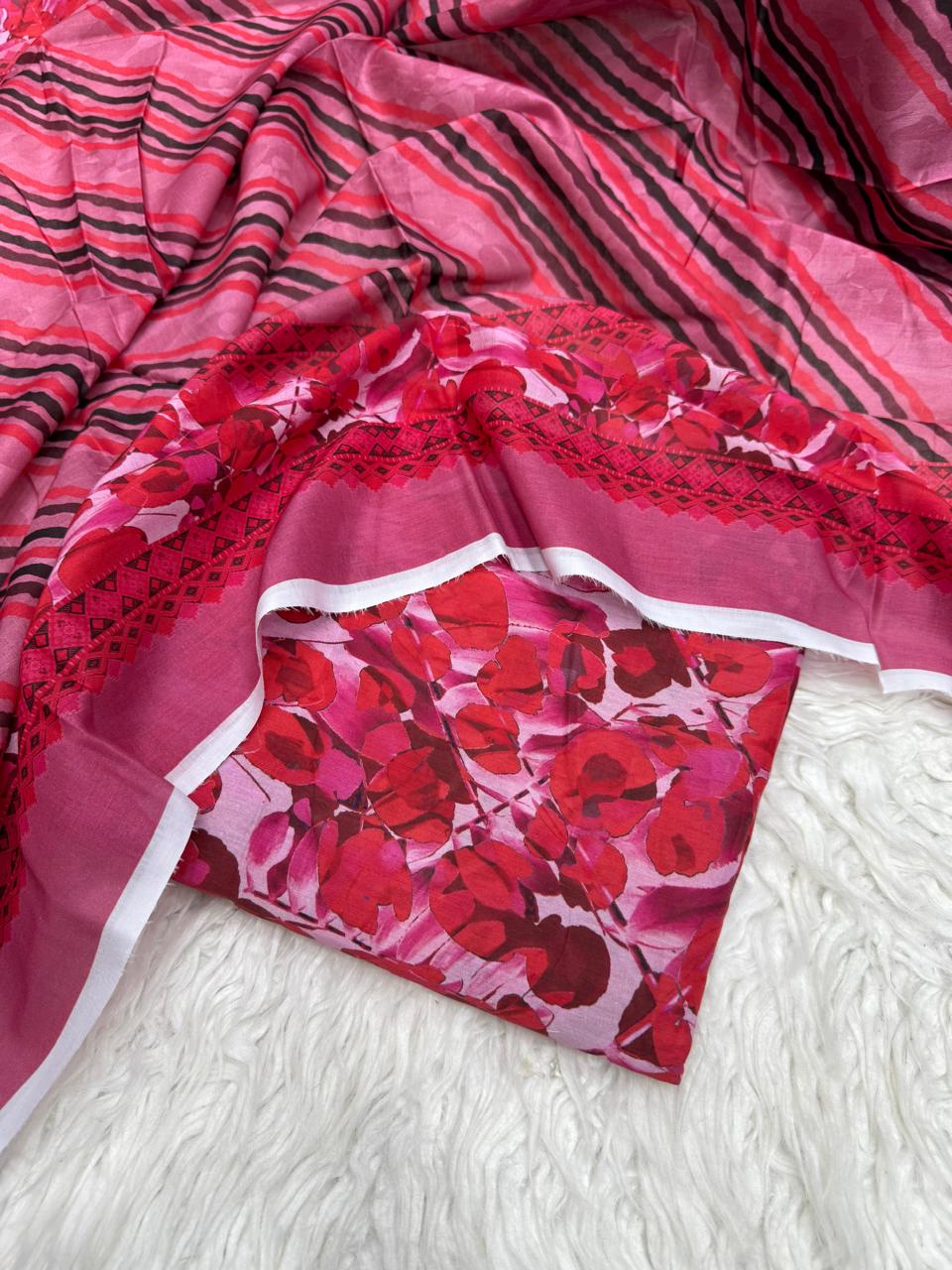 3Pc Lawn Unstitched Suit - #37