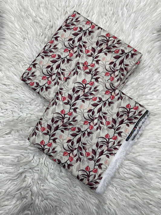 2Pc Slub Khaddar Allover Suit - 0098