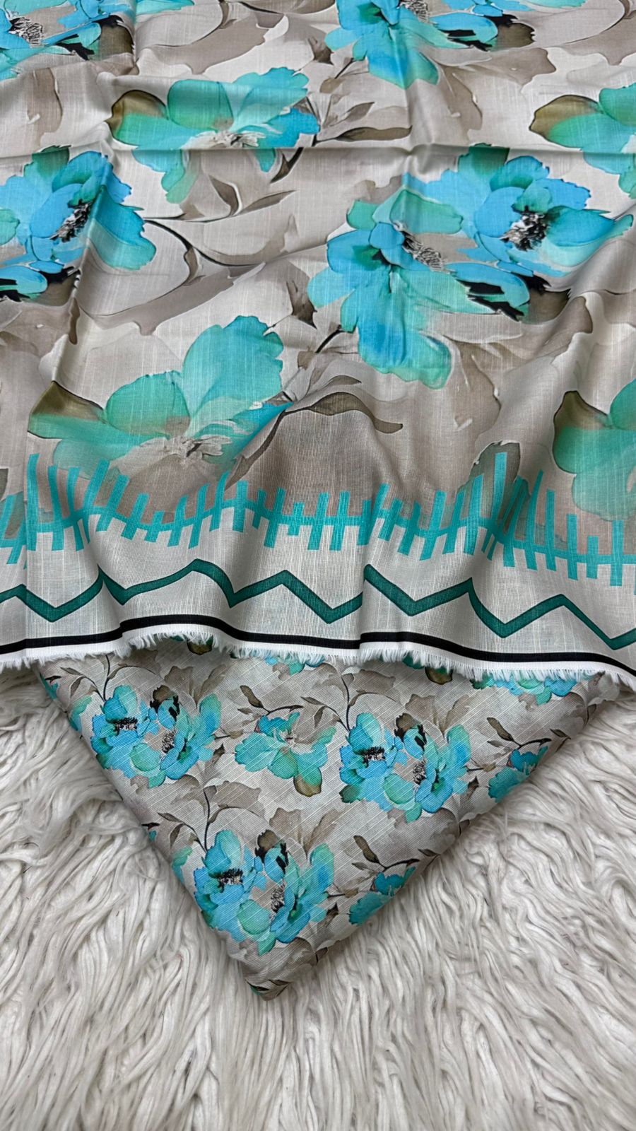 3Pc Slub Khaddar Unstitched Suit Vol-0124