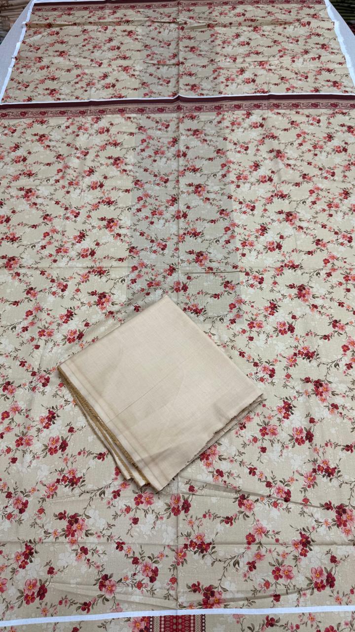 2 Peice Lawn Unstitched Suit Vol-004