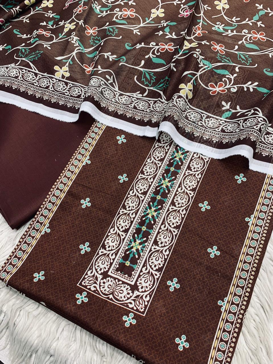 3Pc Sapphire Lawn Digital Printed Unstitched Suit 0200