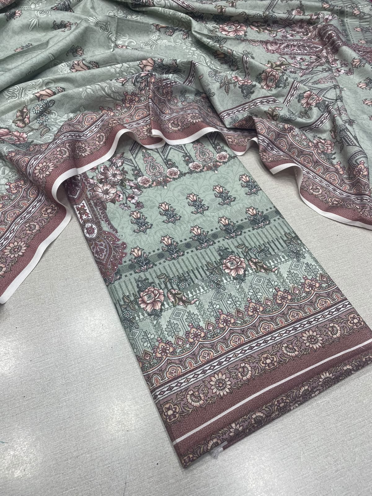 2Pc Dhanak Kameez & Dupatta Unstitched Suit 74