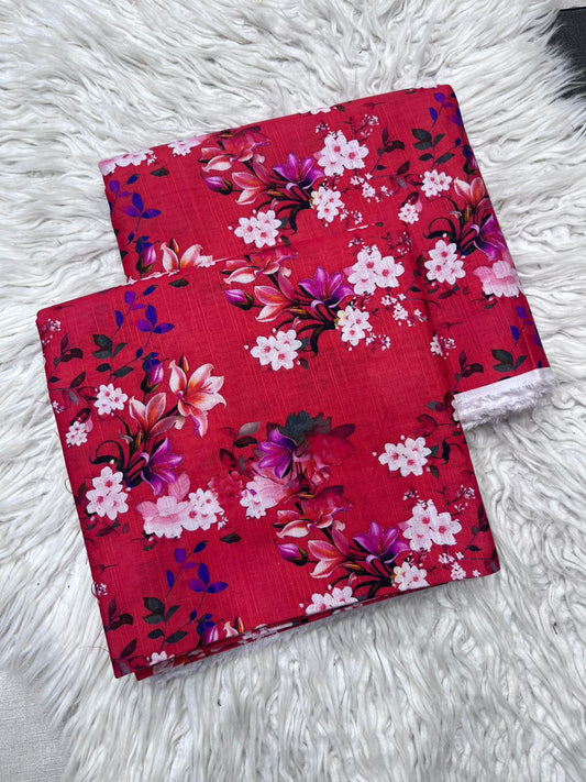 2PC  Slub Khaddar Unstitched Suit - 0091