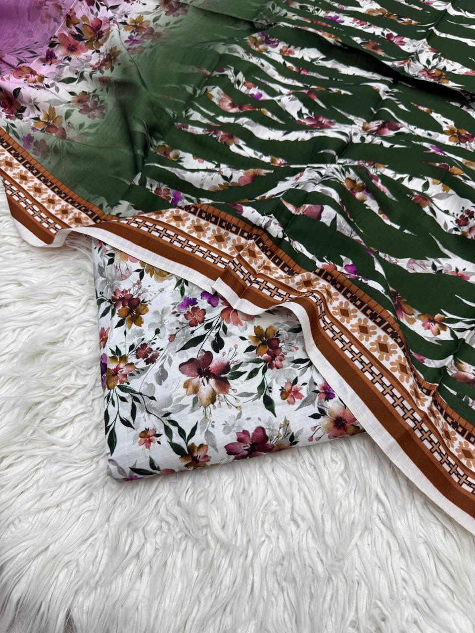 3Pc BanaDoria Linen Allover Suit - 0084