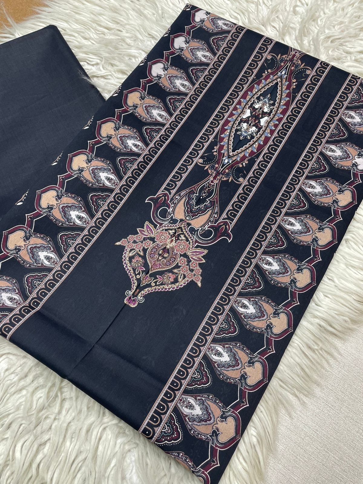 2Pc Bin Noor Fab Lawn Kameez & Dyed Trouser Suit Vol-50