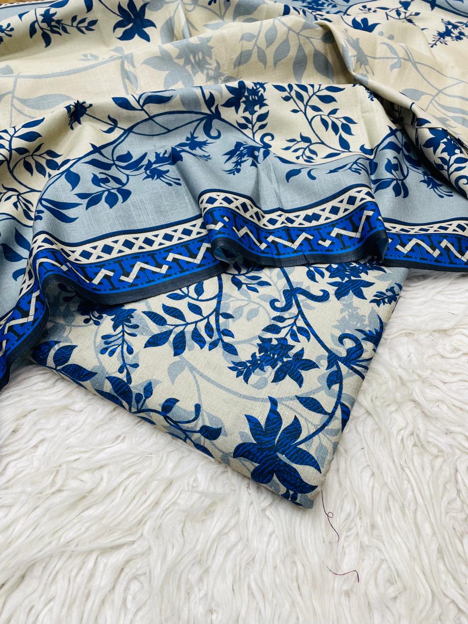 3Pc Slub Khaddar Allover Suit - 0098