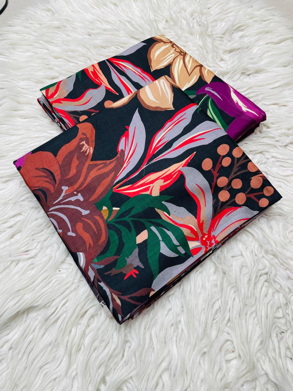 2 PC Linen Allover Unstitched Suit Vol-6168