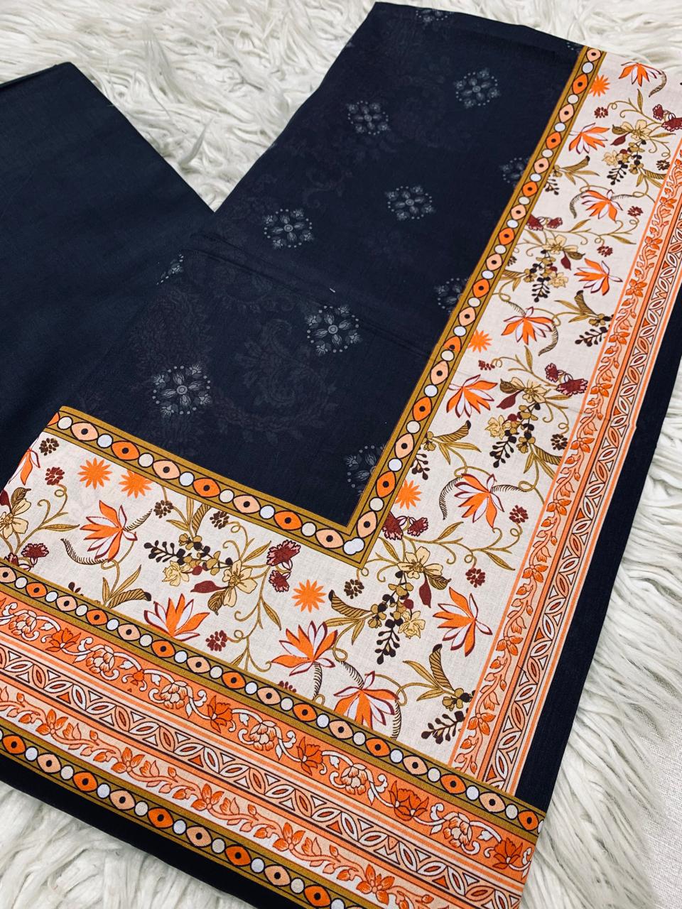 2Pc Printed Lawn Unstitched Suit 1028