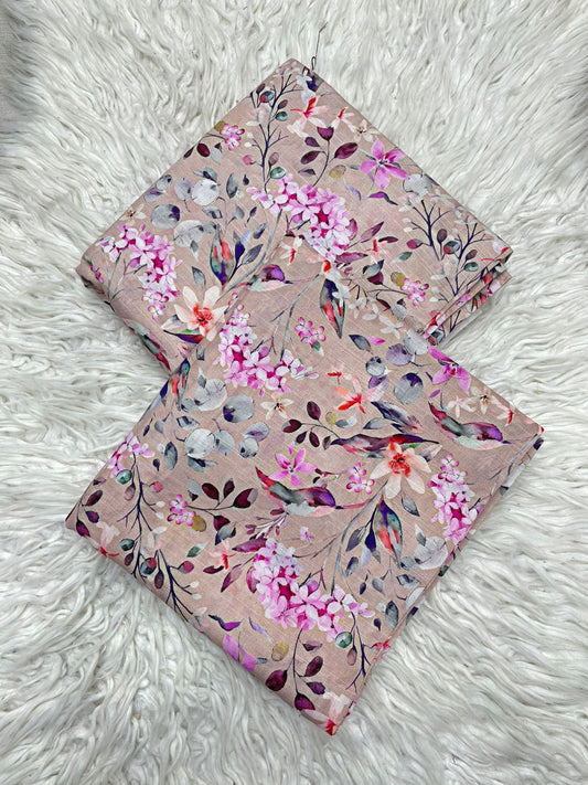 2Pc Slub Khaddar Allover Suit - 0098