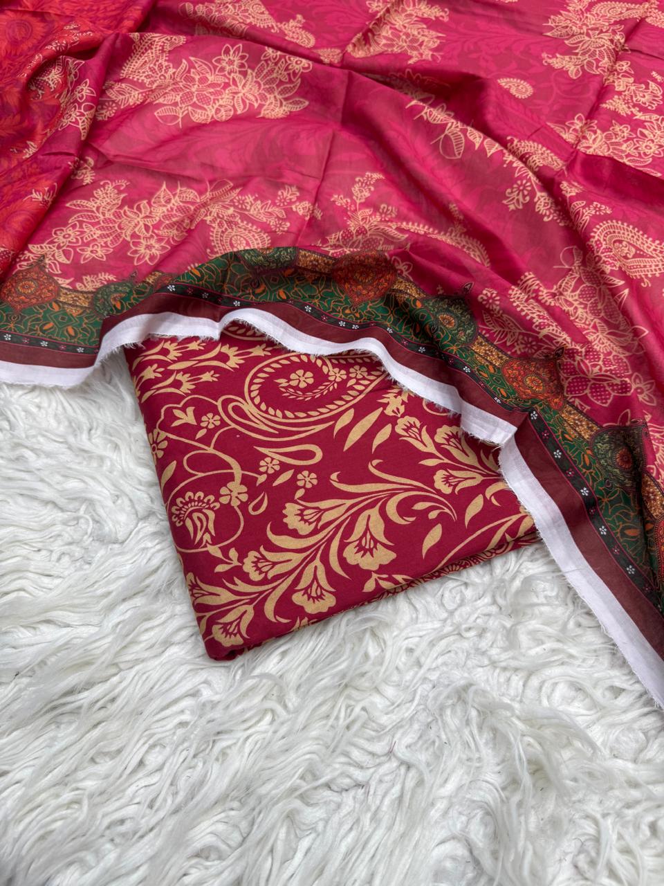 3Pc Supima Lawn Allover Suit - #37184