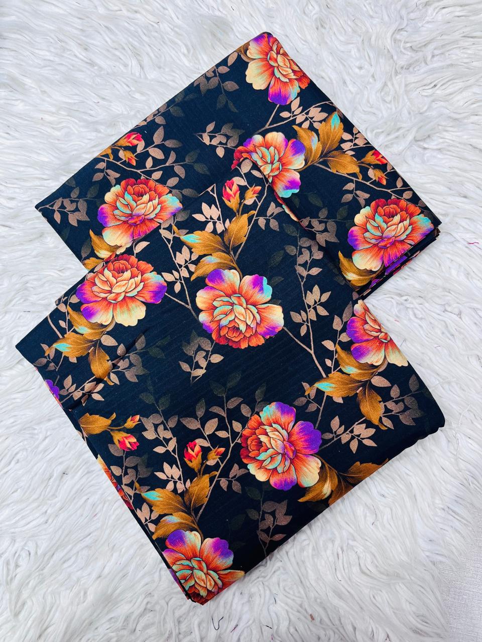 2Pc Bana Dora Linen Allover Unstitched Suit Vol-406