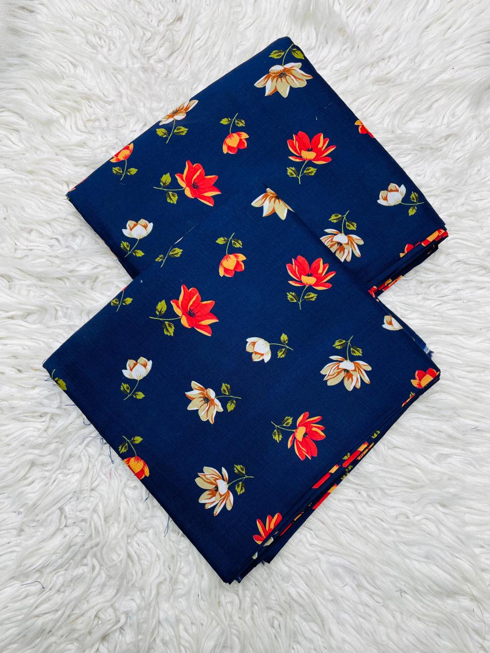 2Pc Viscose Slub Allover - Blue