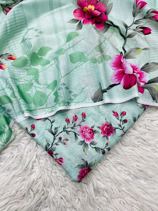 3Pc Slub Khaddar Unstitched Suit - 0098