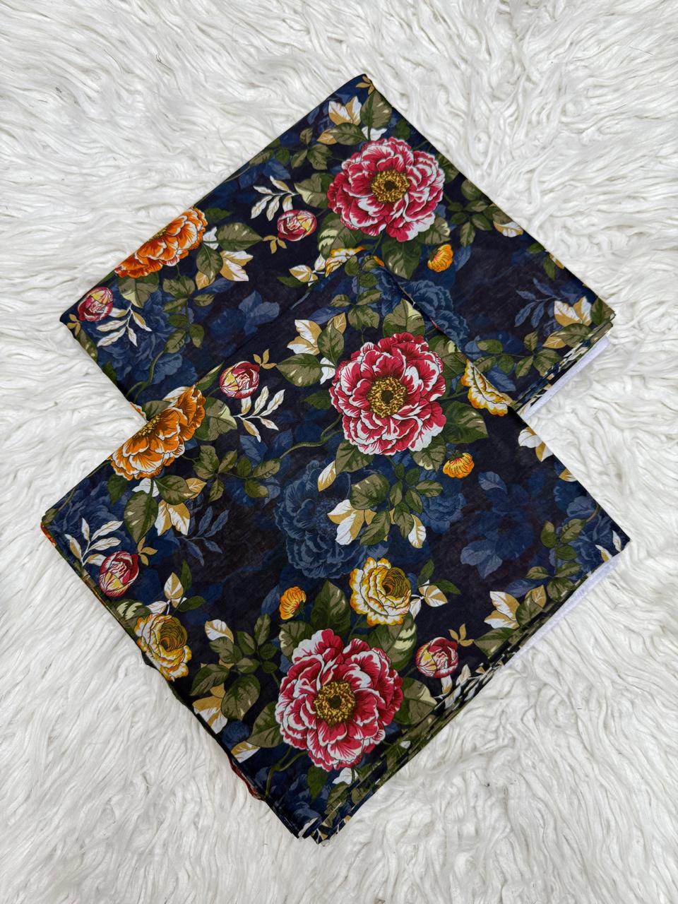 2Pc Lawn Bana Doria Suit Vol-0023