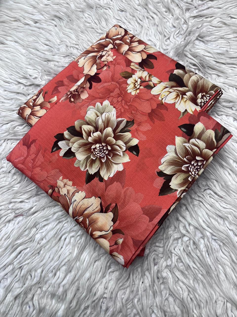 2Pc Bana Dora Linen Allover Suit Vol-6181