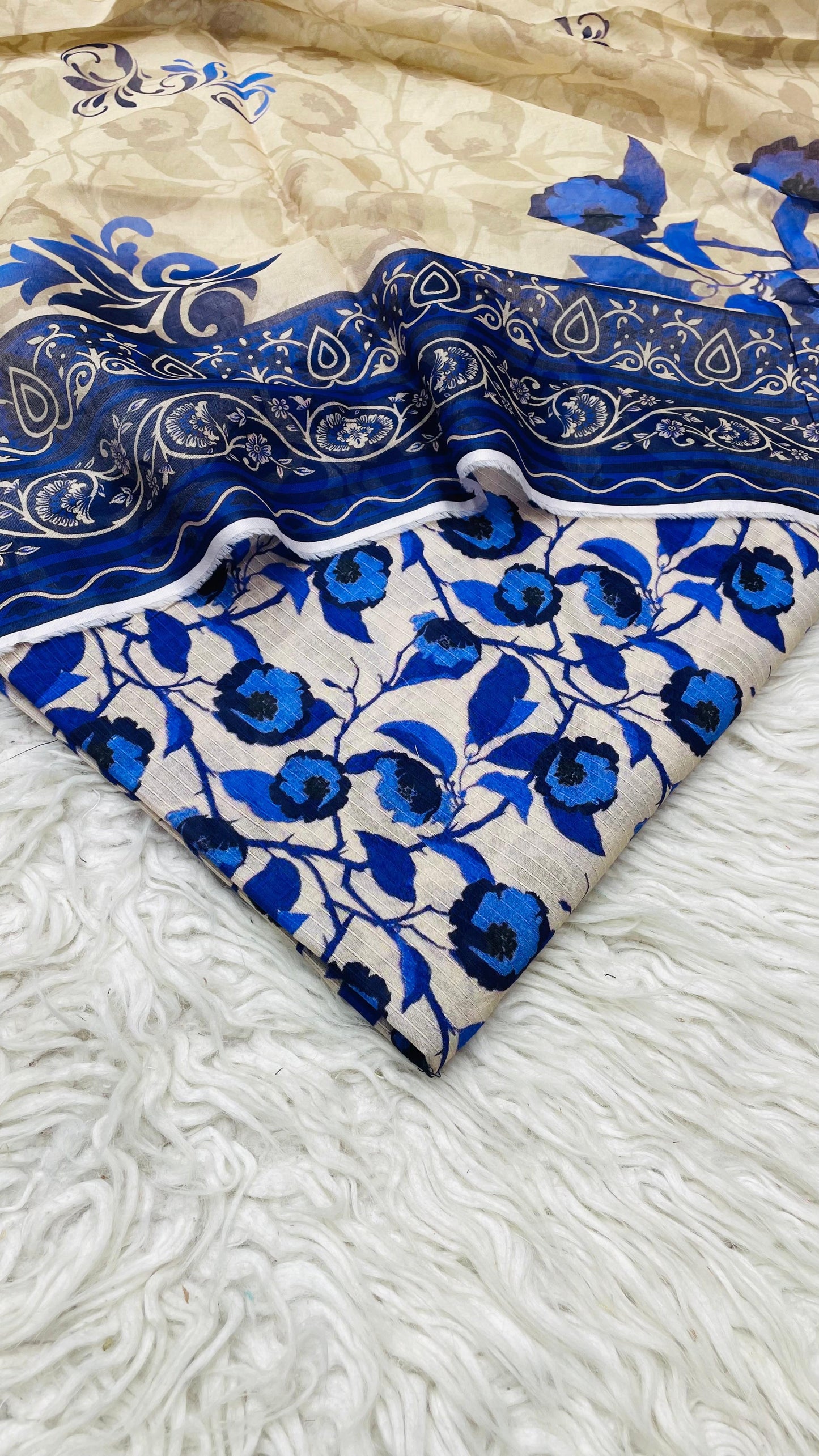 3Pc Sapphire Bana Dora Lawn Suit Vol-0119