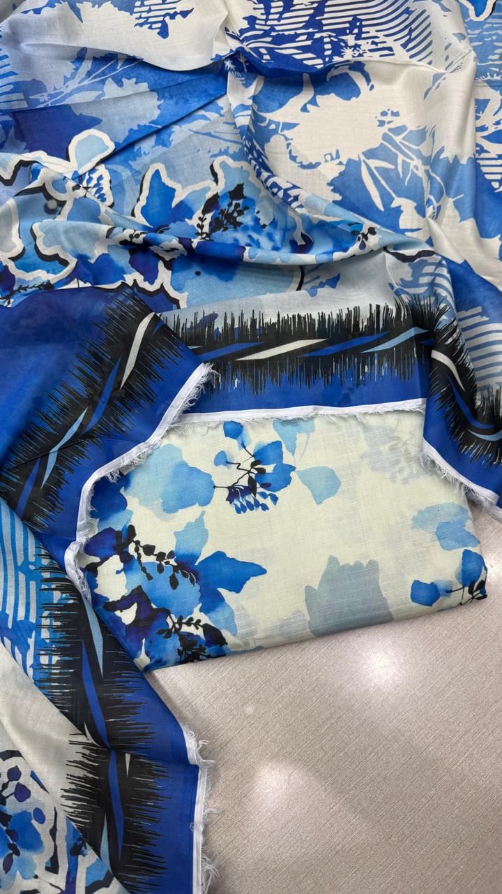 3Pc Lawn Bana Dora Unstitched Suit #39916