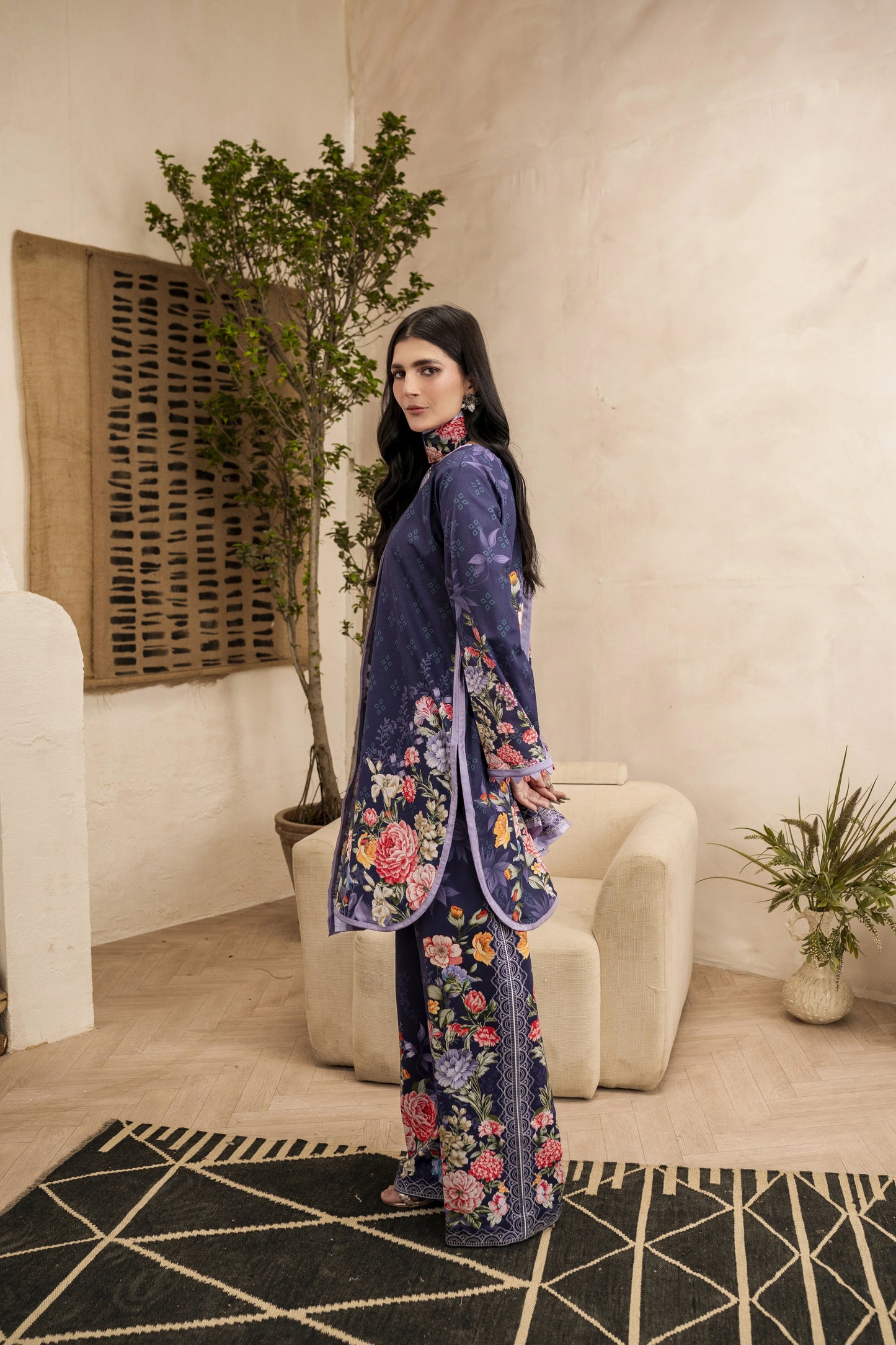 Firdous - Printed - Lawn - 3pc - D122