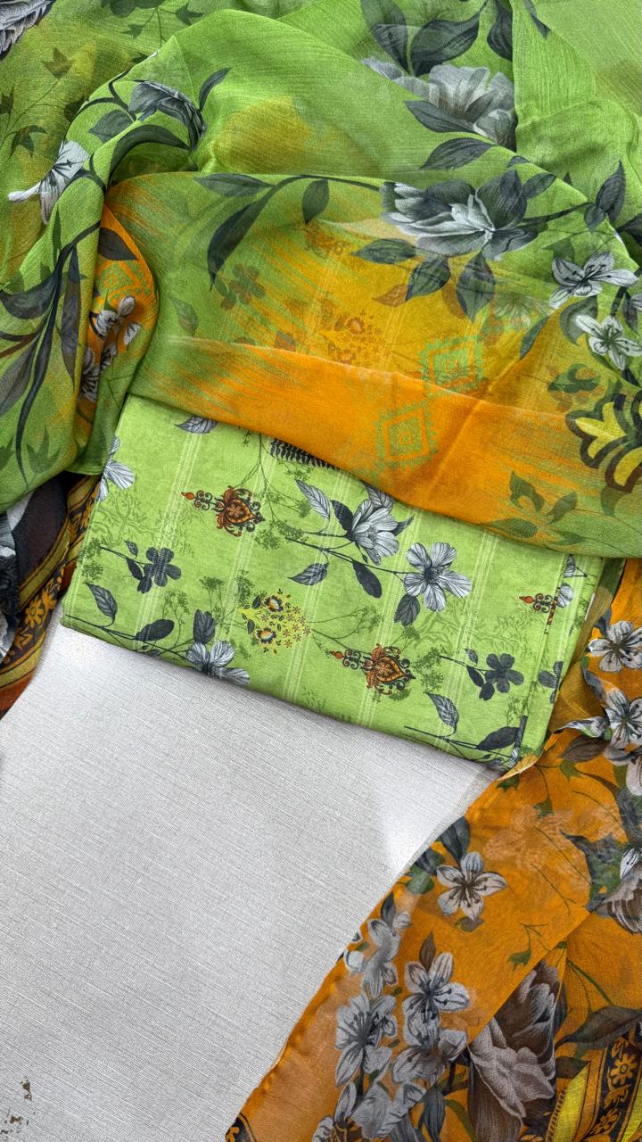 3Pc Luxury Nino Lawn with Chiffon Dupatta Vol-306