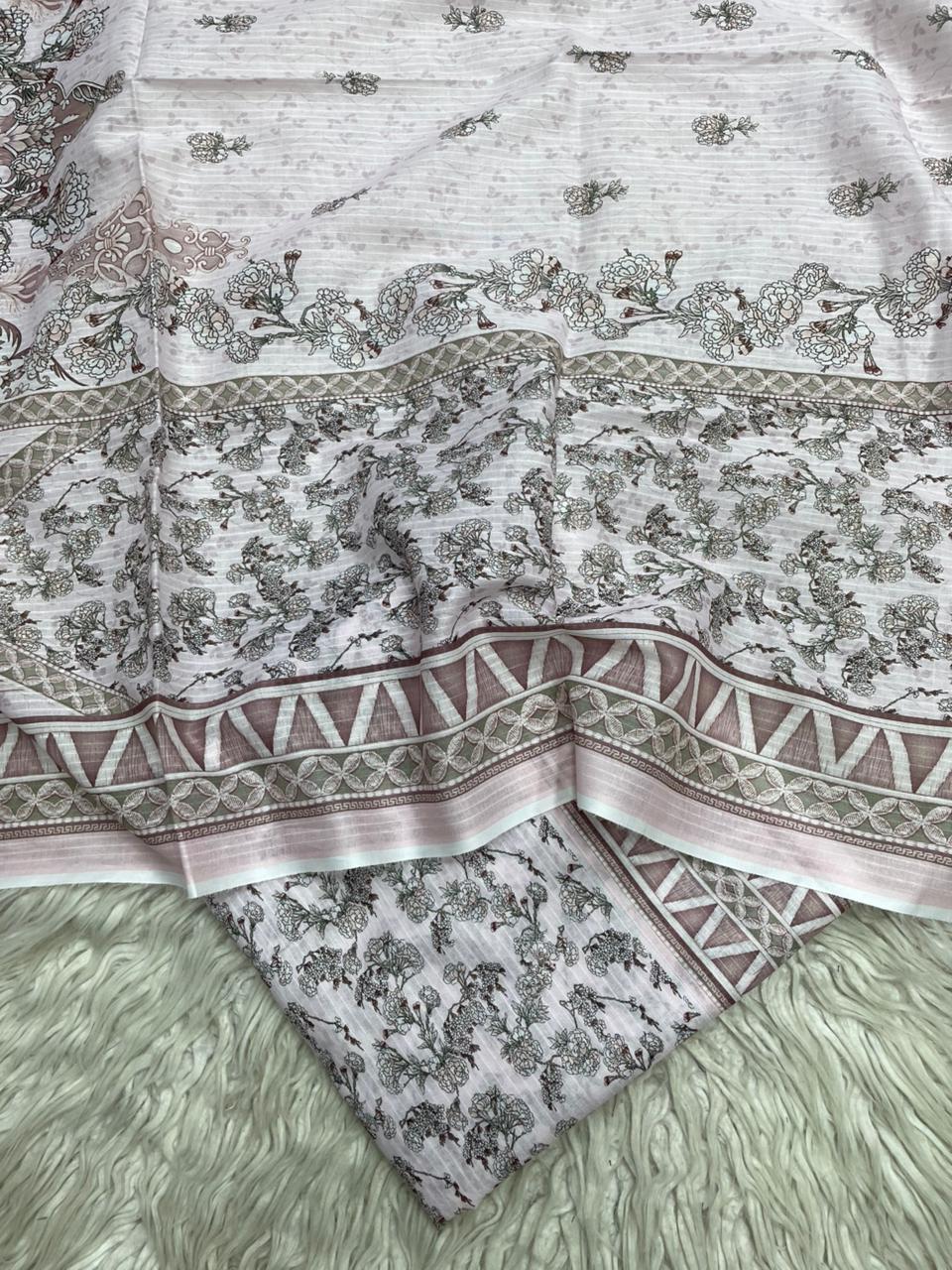 2Pc Lawn Tana Dora Kameez & Duppata Printed Suit Vol-3215