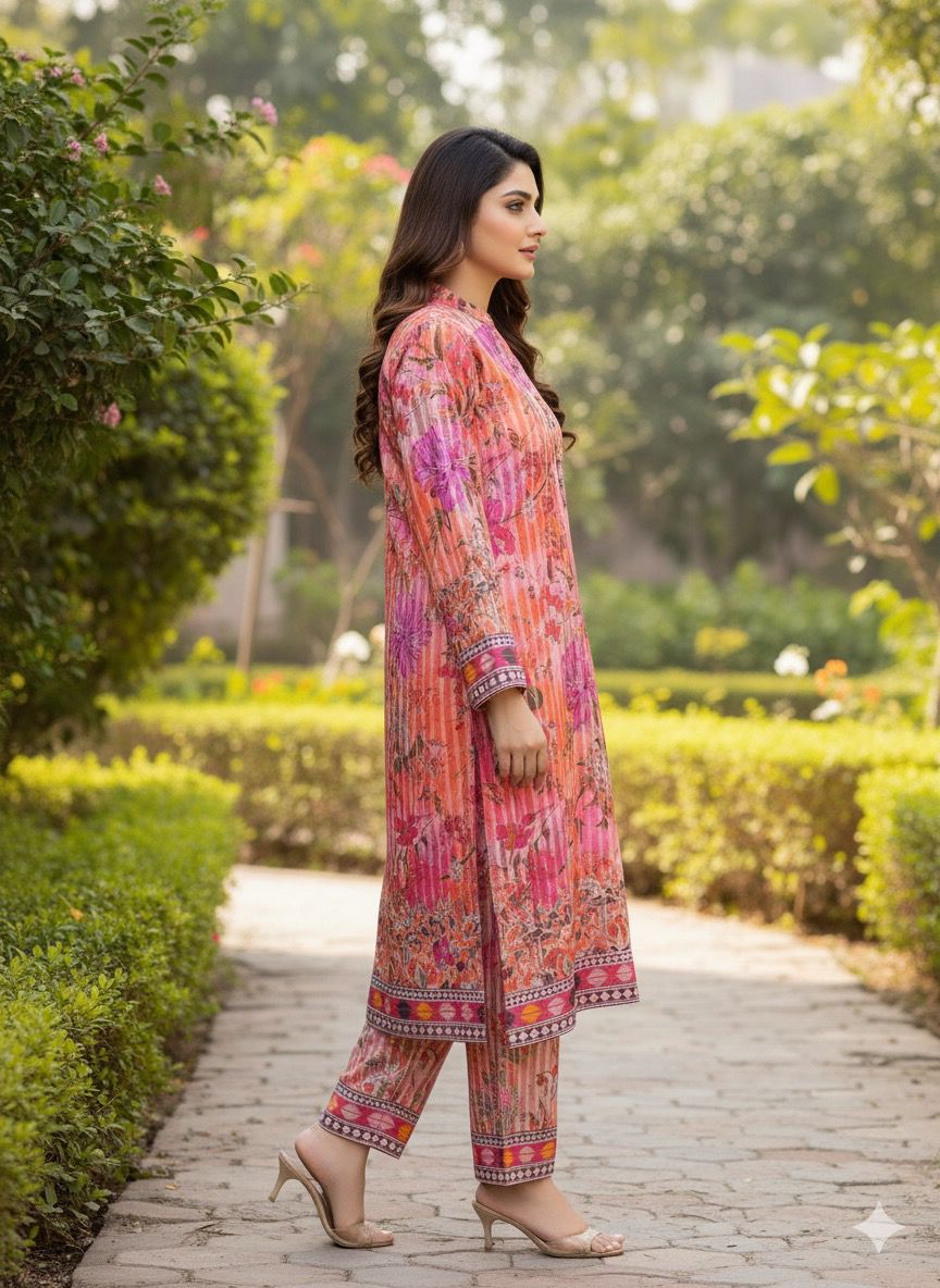 2 PC Cotton Allover Unstitched Suit Vol-1939