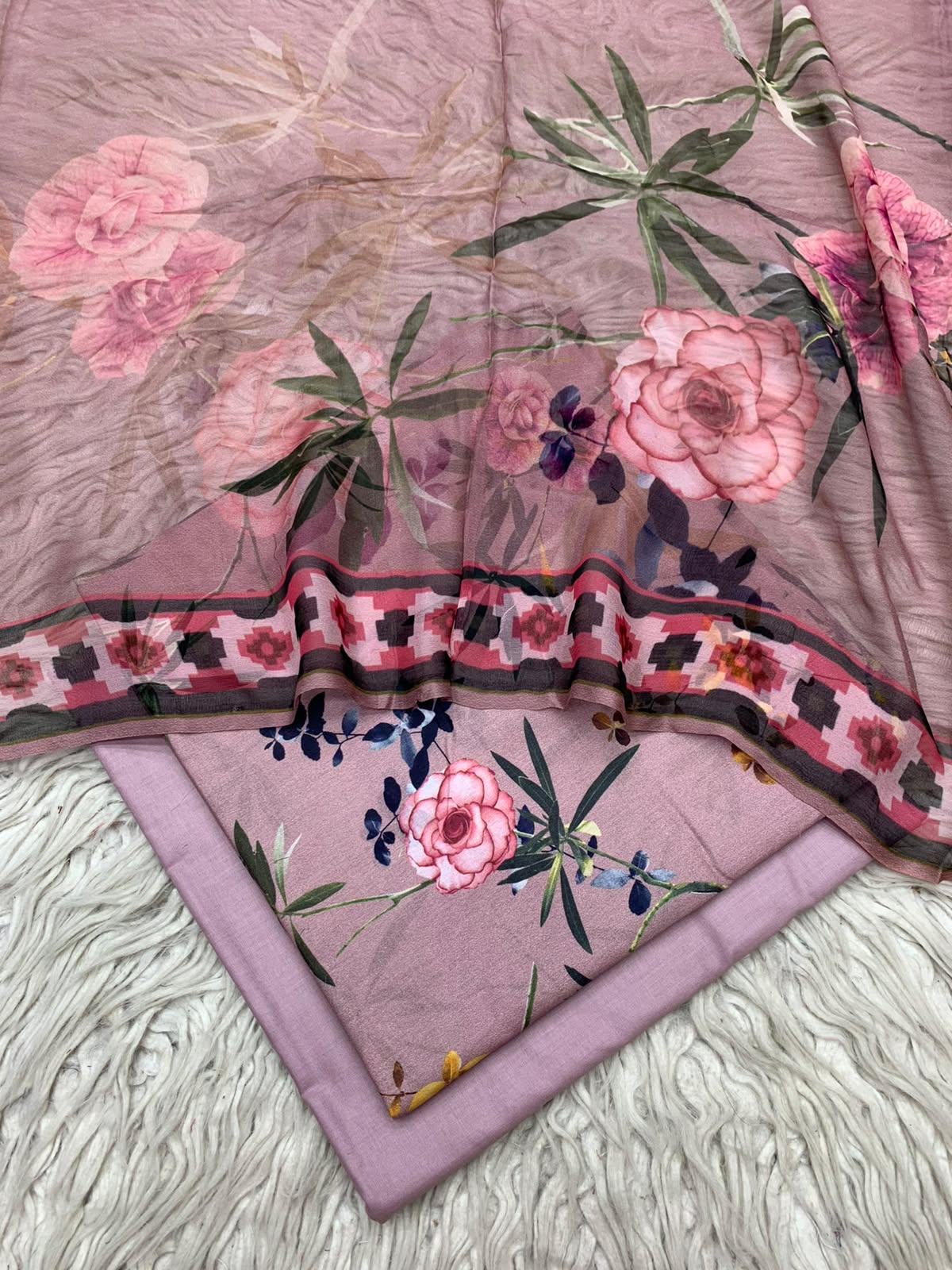 90x88 3Pc Premium Lawn Suit Vol-0020