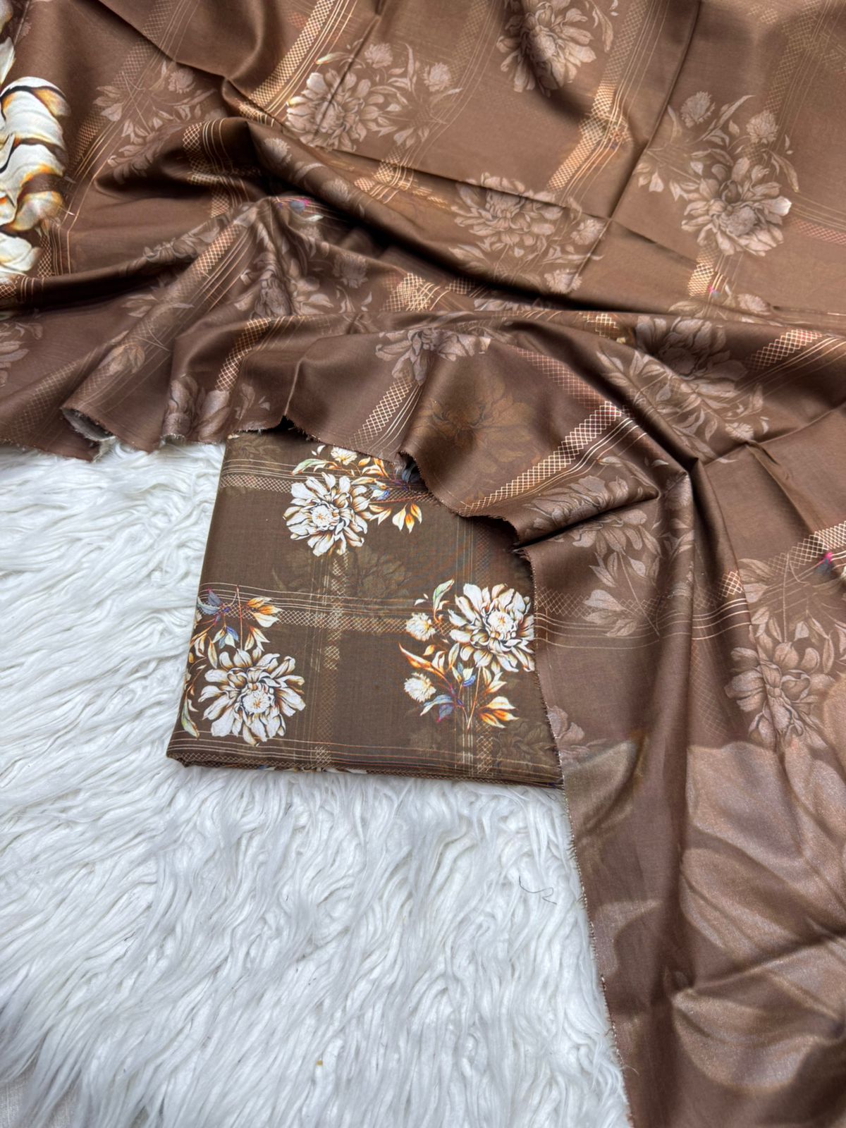 3Pc Linen Allover Suit VOL - 0066