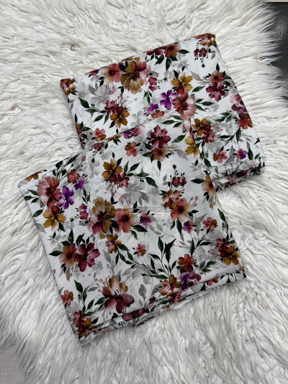 2Pc Bana Doria Linen Unstitched Suit - #42082
