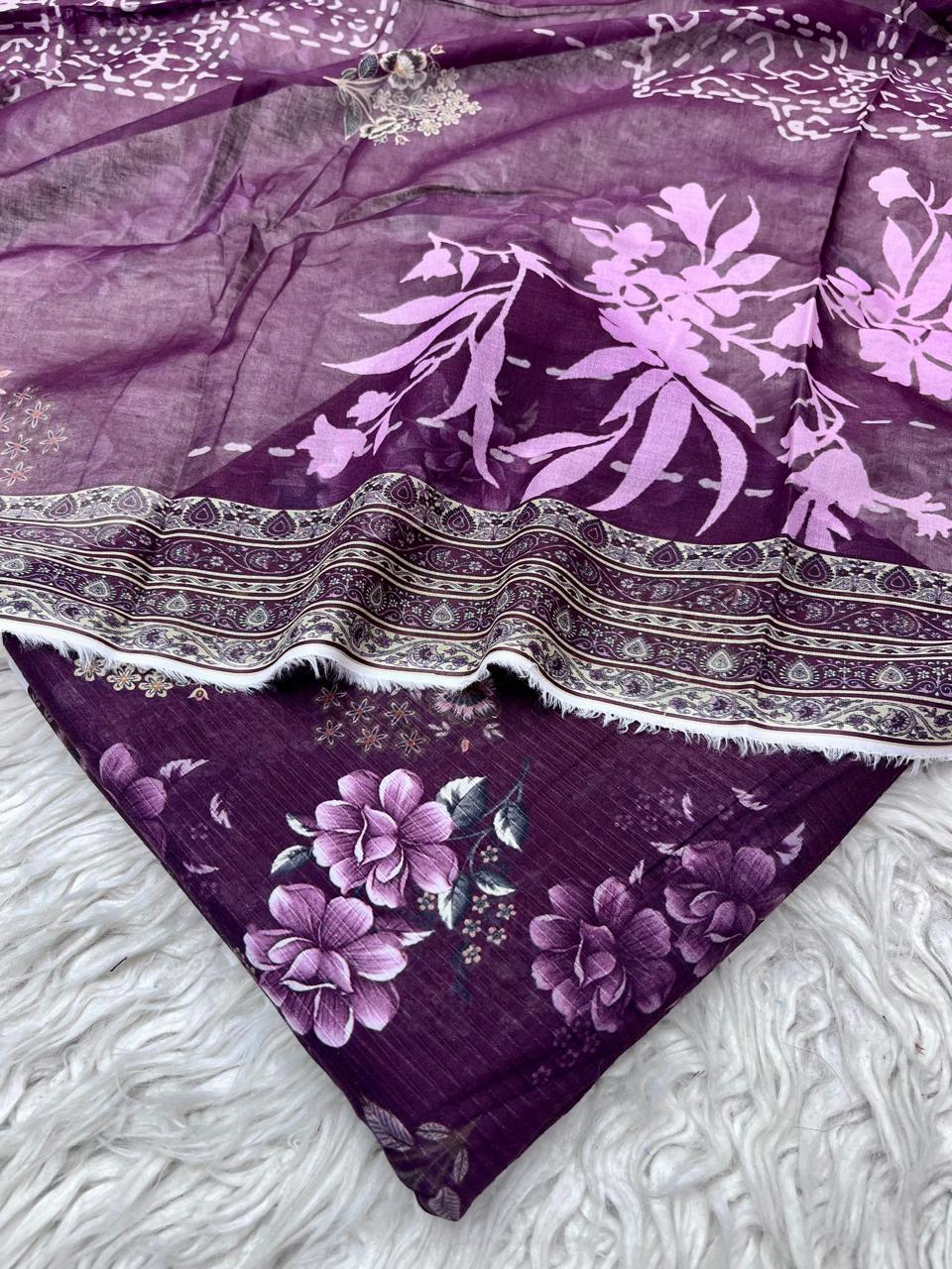 3Pc Sapphire Bana Dora Lawn Suit Vol-0119